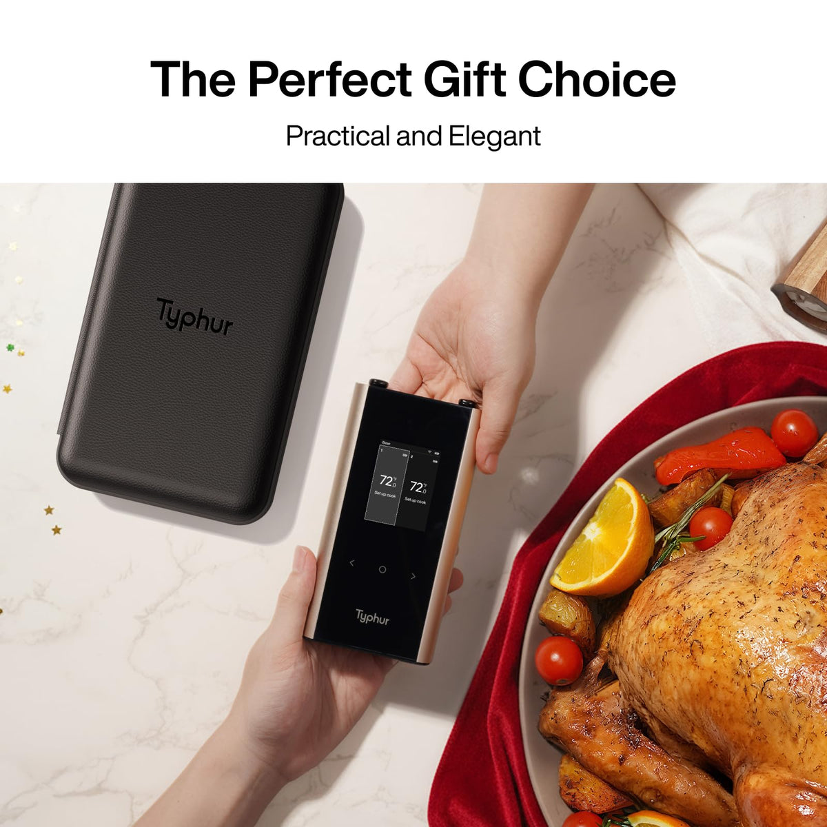 Typhur Sync Gold Wireless WiFi Meat Thermometer, 2 Slim Probes, Smart Base