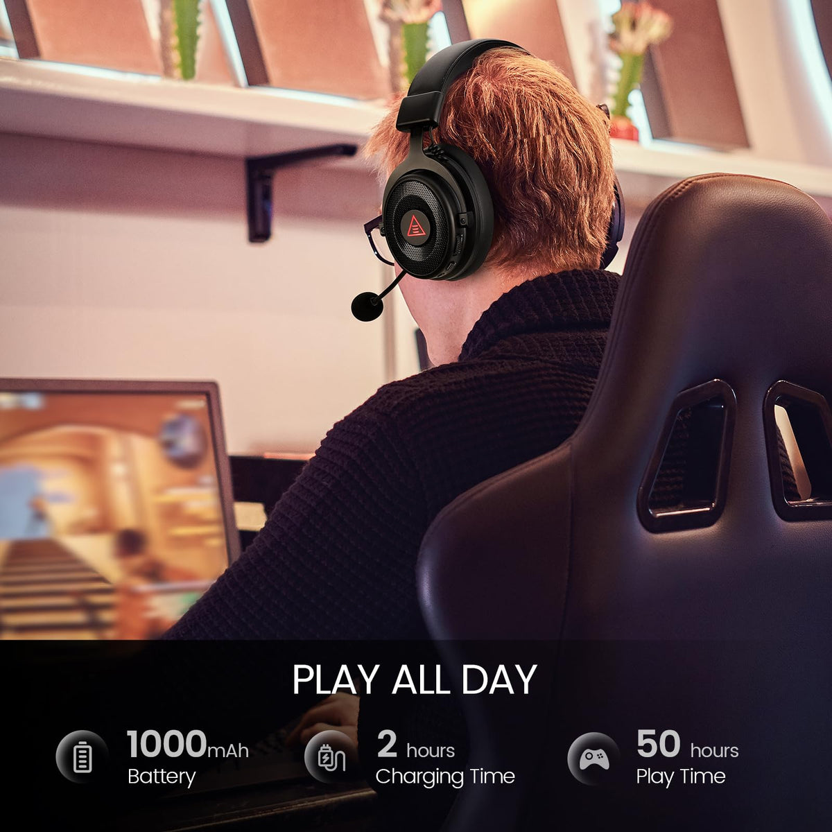 EKSA E900 Pro USB Gaming Headset for PC, 7.1 Surround Sound, 50MM Driver