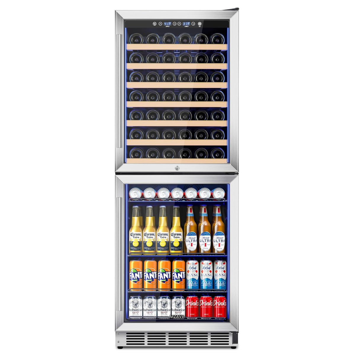 Beverage Refrigerator Cooler, 120 Can Mini Beverage Fridge with Reversible Glass Door for Soda Beer, 3 Cu.Ft Drink Fridge with Digital Temperature Control & Adjustable Shelves - Silver