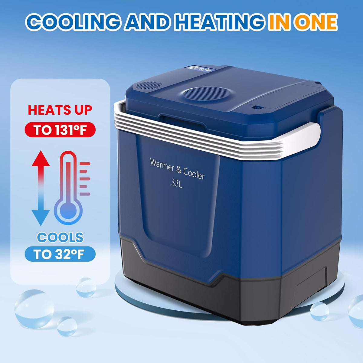 Garvee Electric Cooler & Warmer 35 Quart (33 L), Blue