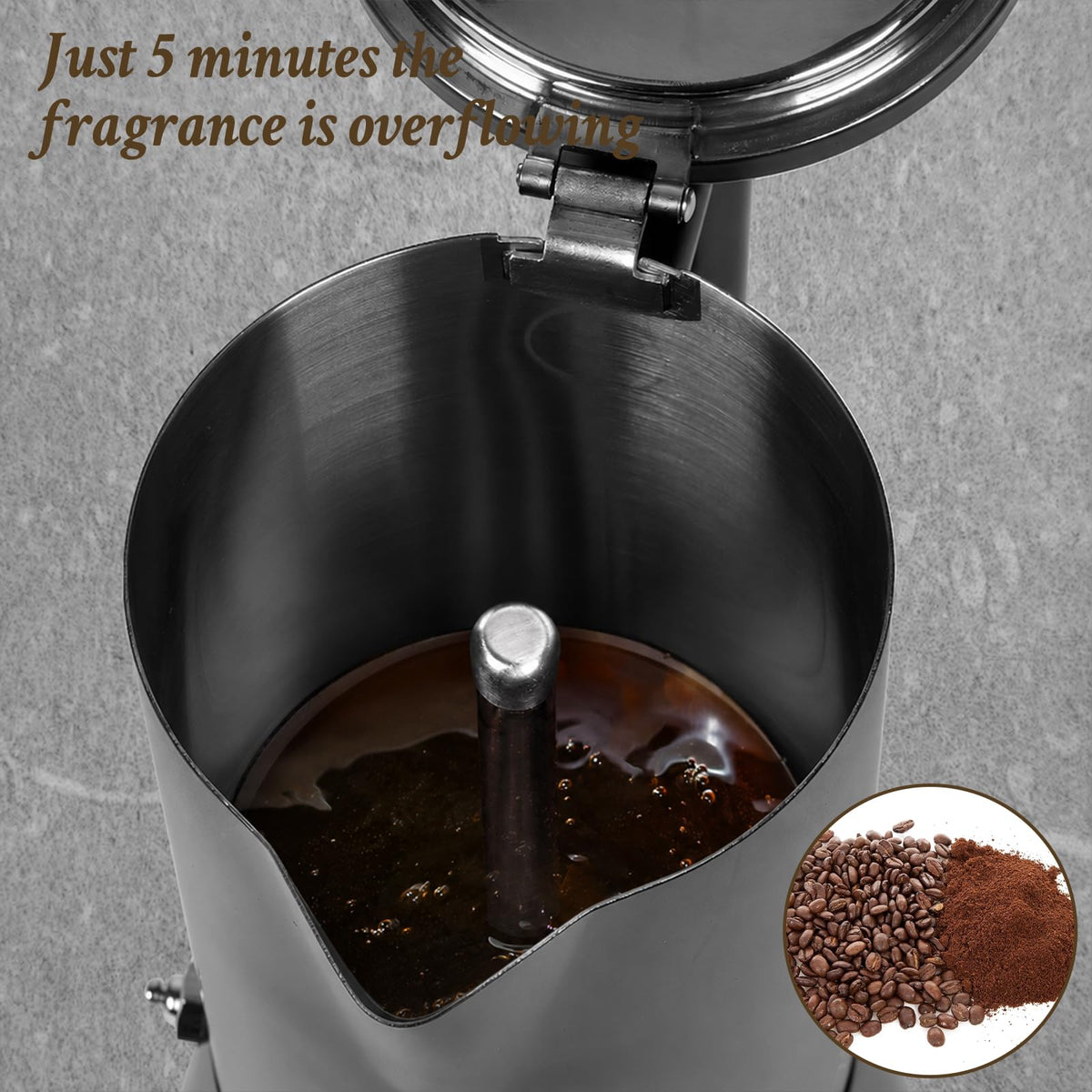 LAOION Stovetop Espresso Maker, 6Cup 10 oz Moka Pot, Stainless Steel