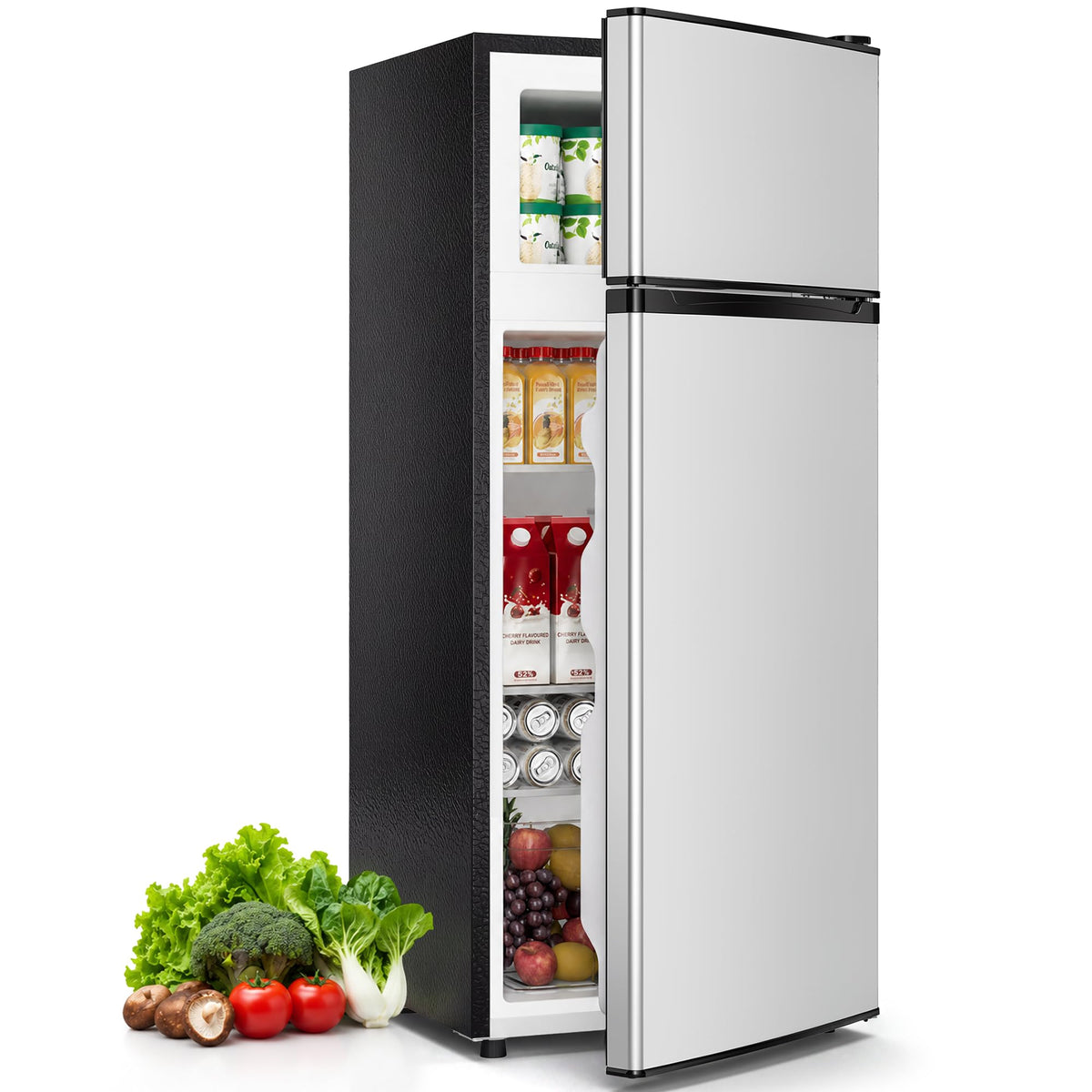 4.5 Cu.Ft Mini Fridge Freezer for Dorm/Office, 2-Door, Quiet