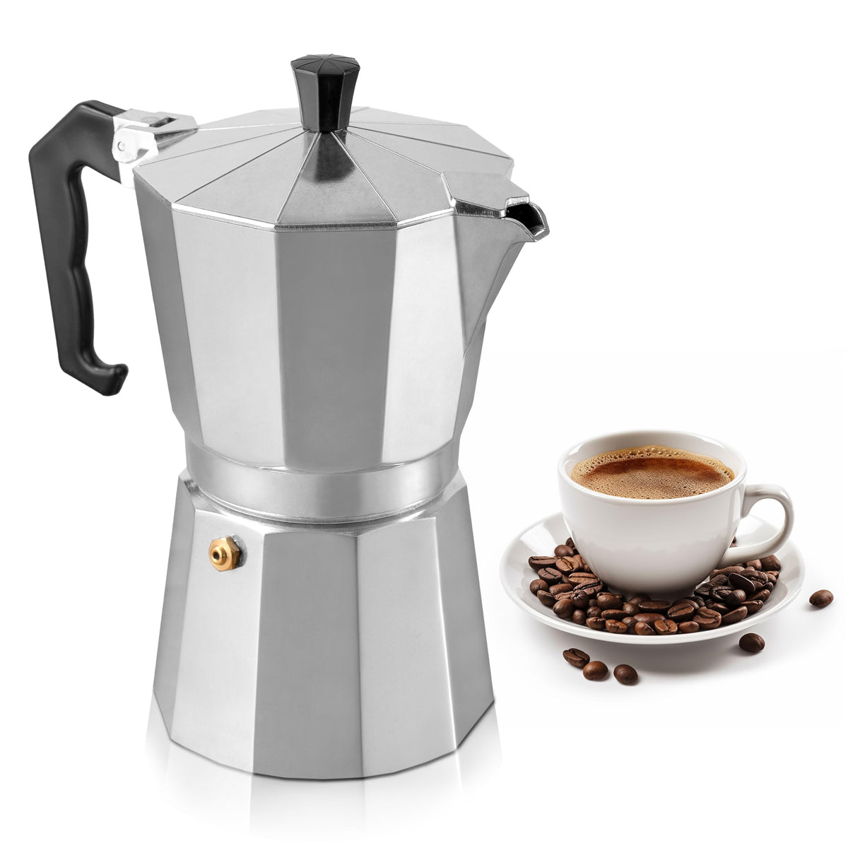 Mixpresso 3 Cup Moka Pot Stovetop Espresso Maker, Italian Cuban Coffee Pot