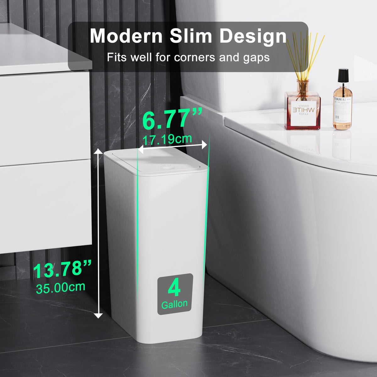 N. NETDOT 3 Pack 10L / 2.6 Gallon Small Trash Can with Lid, Bathroom Garbage Can with Pop-Up Lid, Waste Basket for Bathroom, Kitchen, Bedroom, Powder Room, Craft Room, Office, College (Off White)