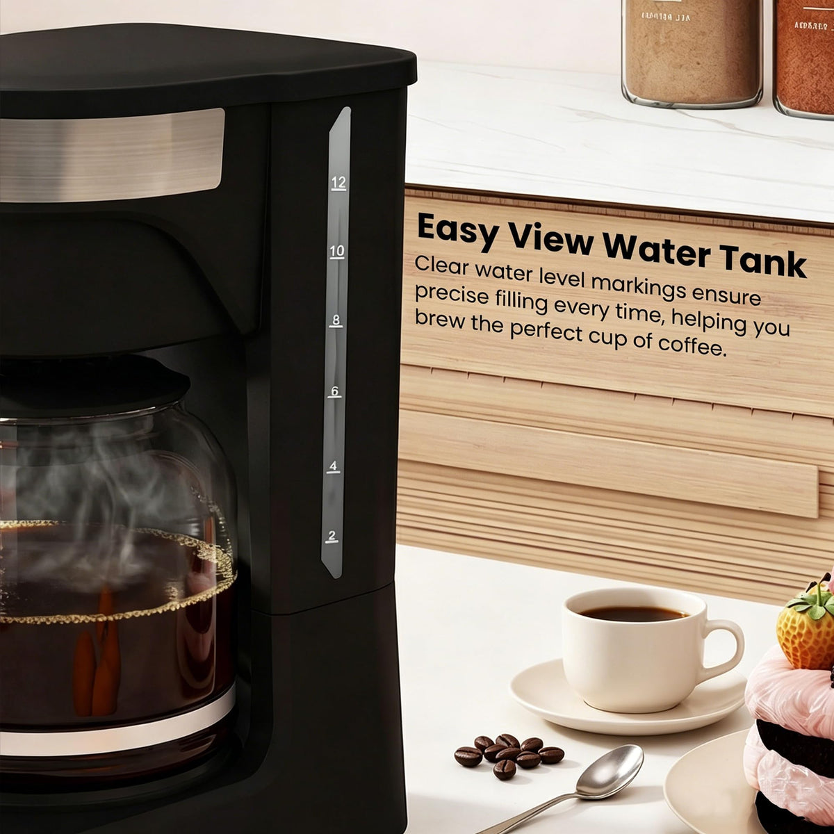 Single Serve Coffee Maker, KCup & Ground Coffee, 6-14 Oz Brew Sizes