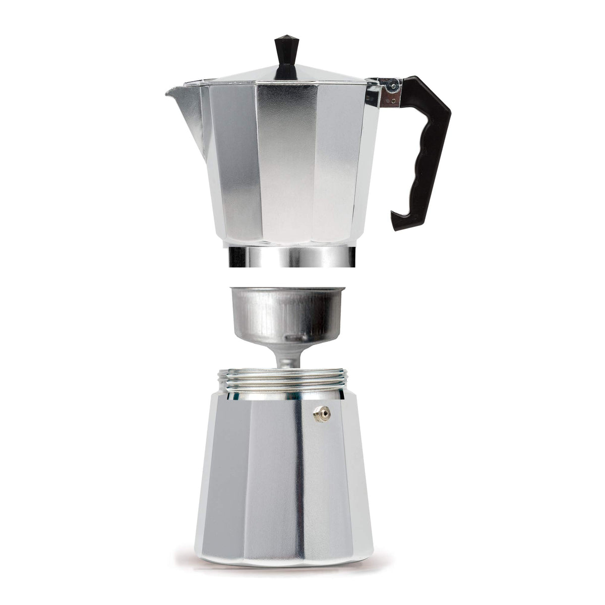 Primula Classic Stovetop Espresso and Coffee Maker, Moka Pot for Italian and Cuban Café Brewing, Greca Coffee Maker, Cafeteras, 9 Espresso Cups, Silver