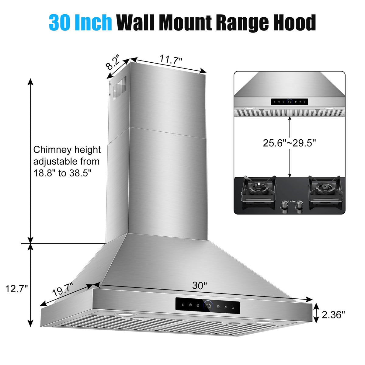 30 inch Under Cabinet Range Hood 1200 CFM Stainless Steel Vent Hoods