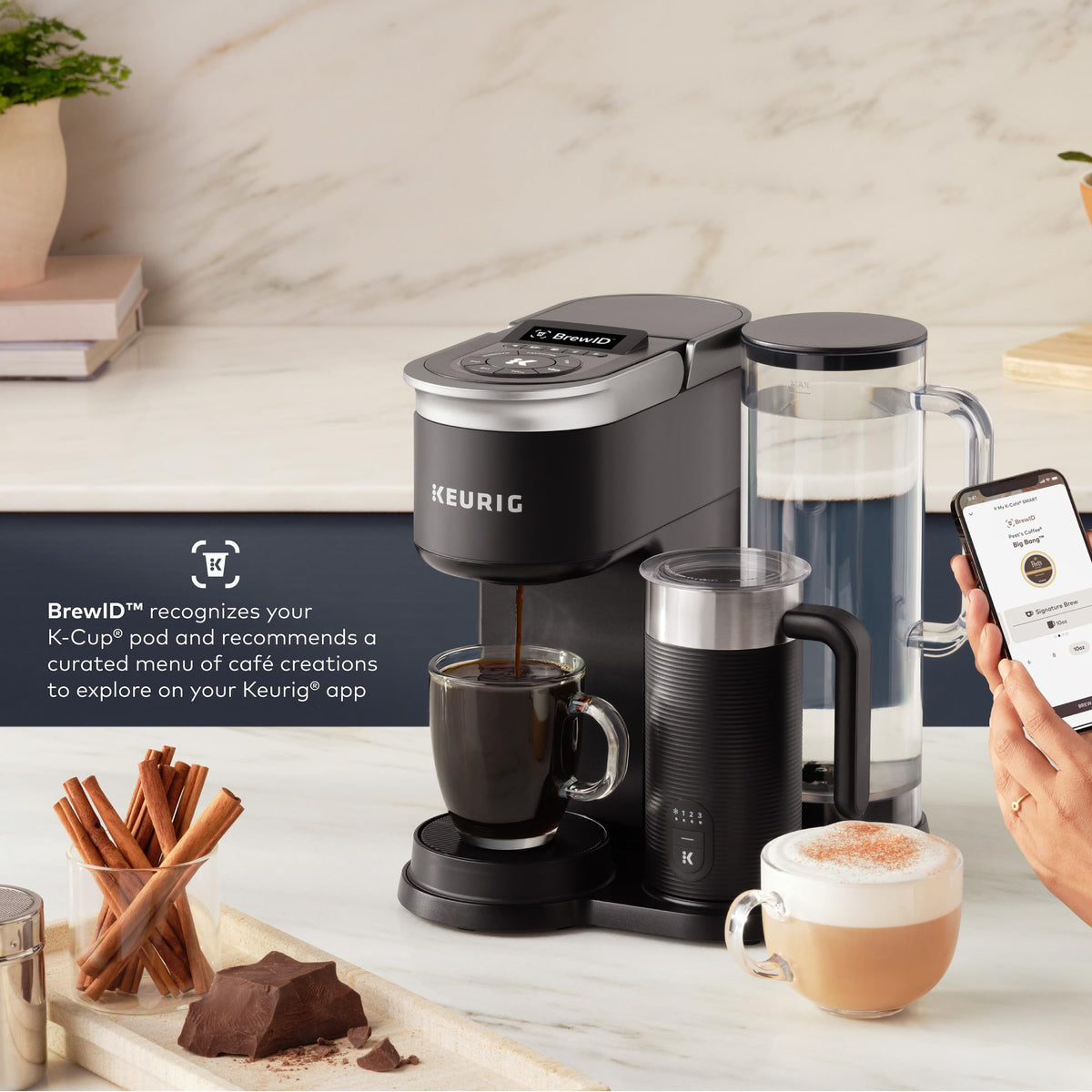 Keurig K-Cafe Single-Serve K-Cup Coffee Maker, Dark Charcoal