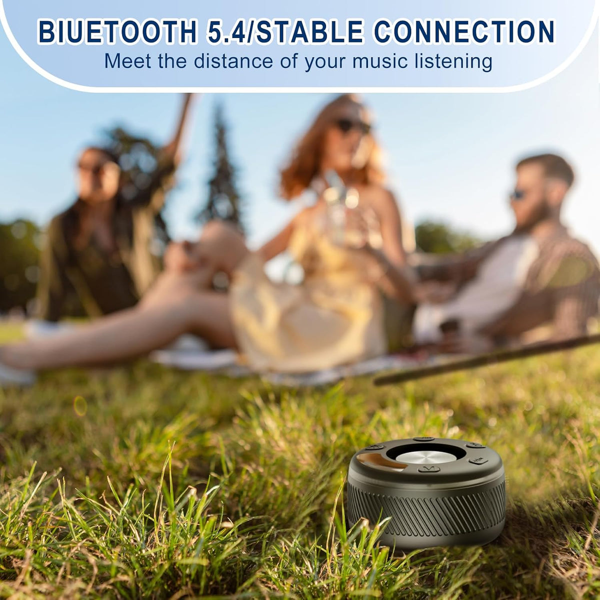 Bluetooth Shower Speaker IP7 Waterproof Portable Speakers HD Sound 24H