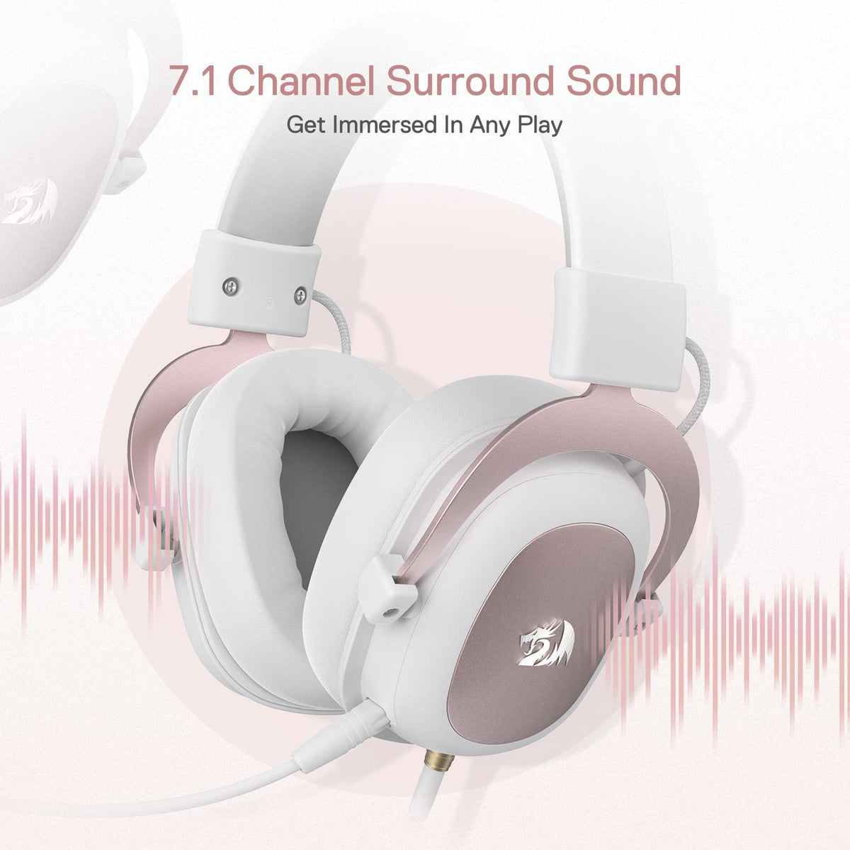 Redragon H510 Zeus Wired Gaming Headset - 7.1 Surround Sound - Memory Foam Ear Pads - 53MM Drivers - Detachable Microphone, Works for Multi-Platforms PC, PS4/3 & Xbox One/Series X, NS