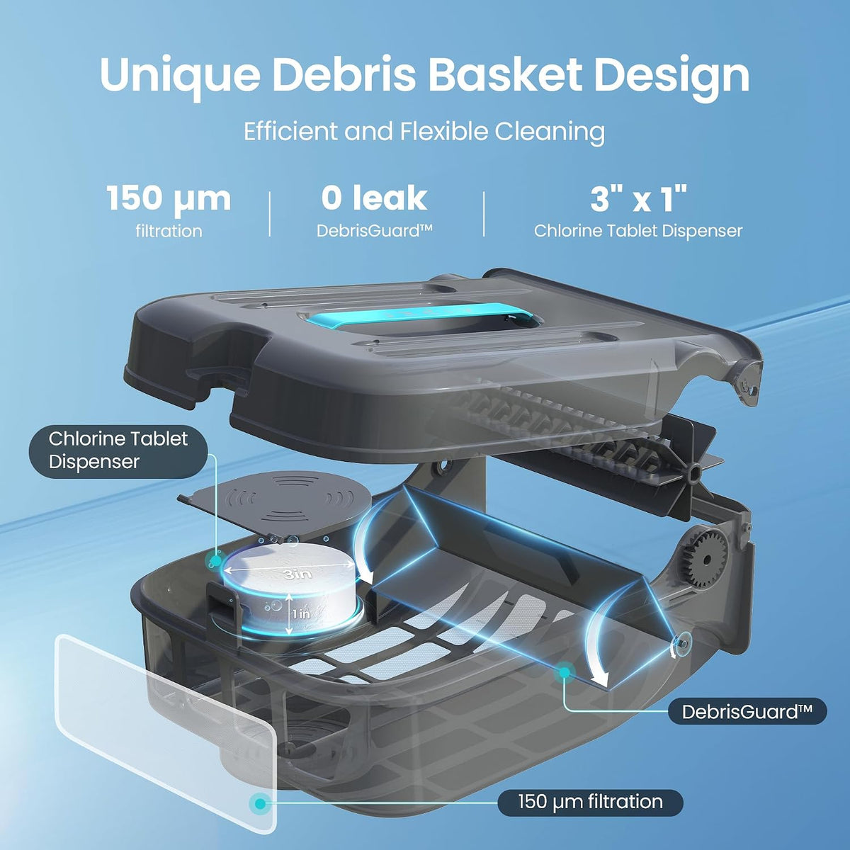 AIPER EcoSurfer S2 Solar Pool Skimmer Robot 24/7 Continuous Cleaning, Gray