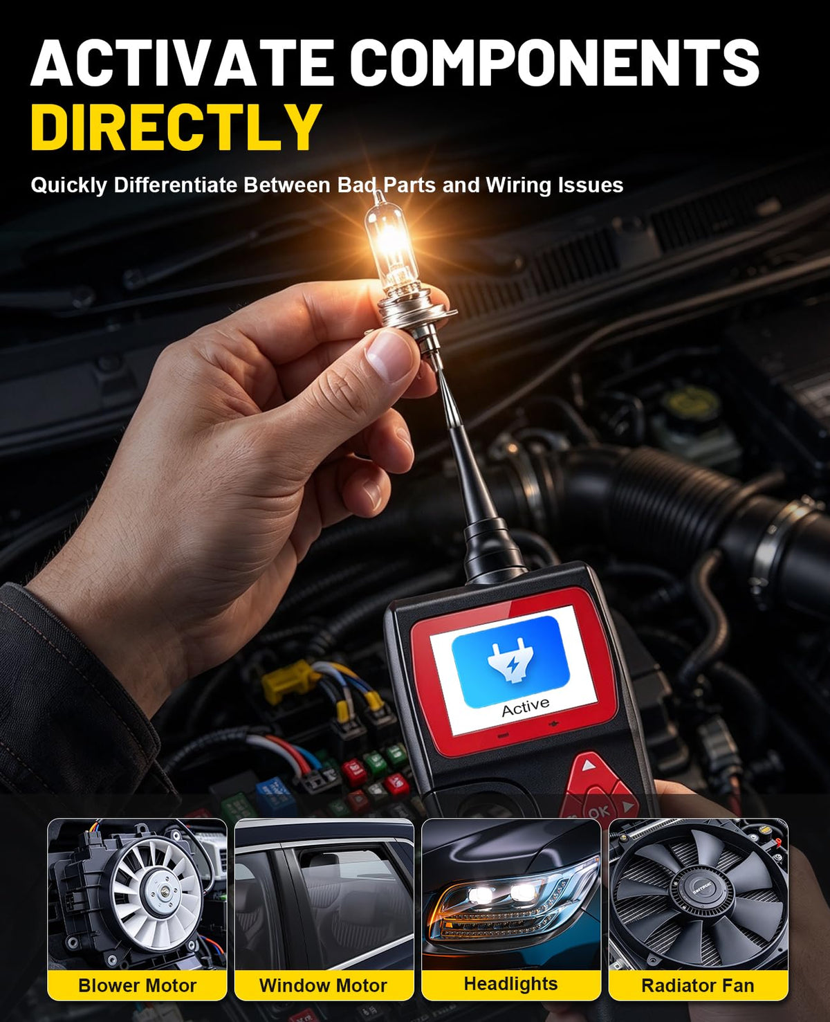 12V Test Light Automotive, Power Circuit Probe Kit, Car Fuse Tester, P60