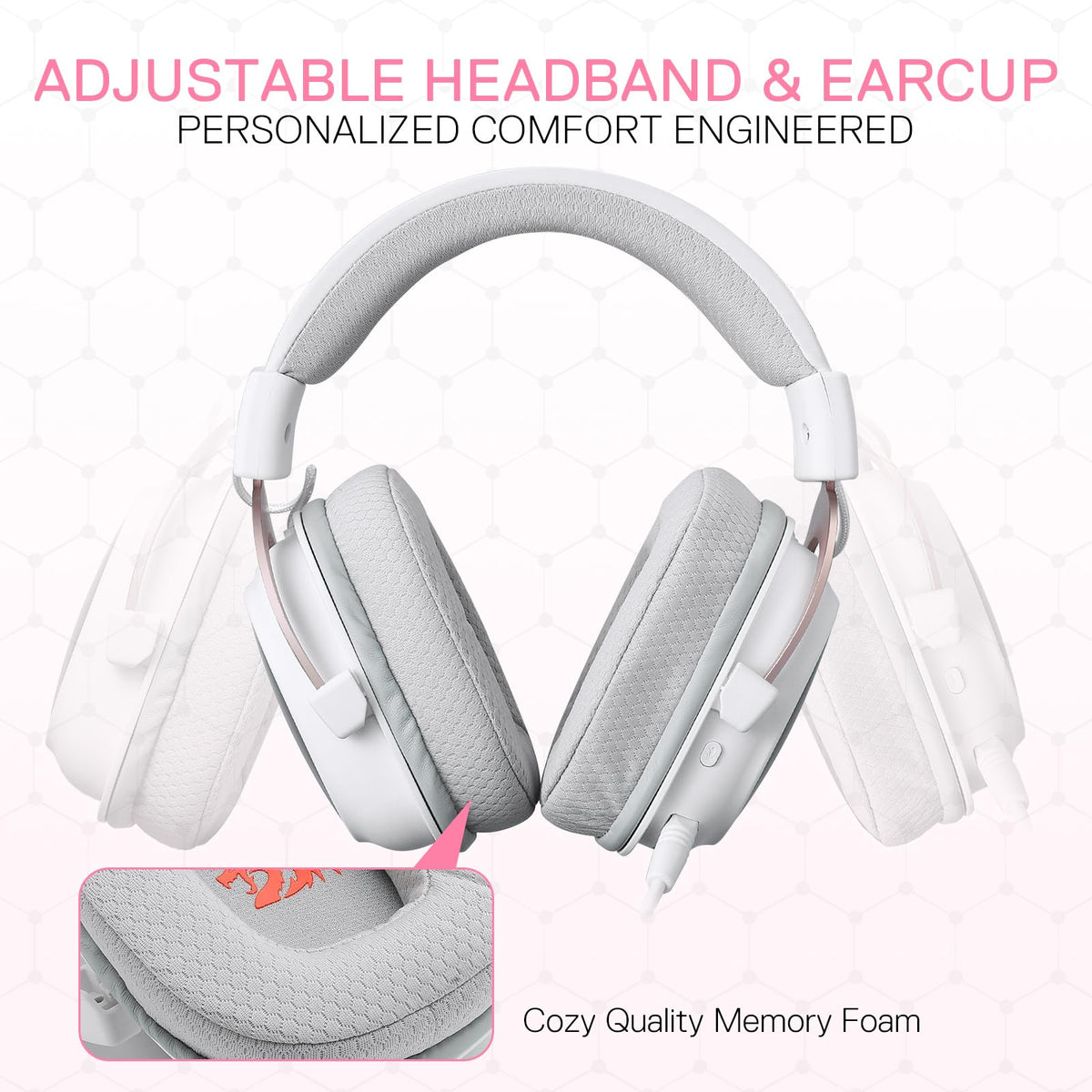 Redragon H510 Zeus Wired Gaming Headset - 7.1 Surround Sound - Memory Foam Ear Pads - 53MM Drivers - Detachable Microphone, Works for Multi-Platforms PC, PS4/3 & Xbox One/Series X, NS