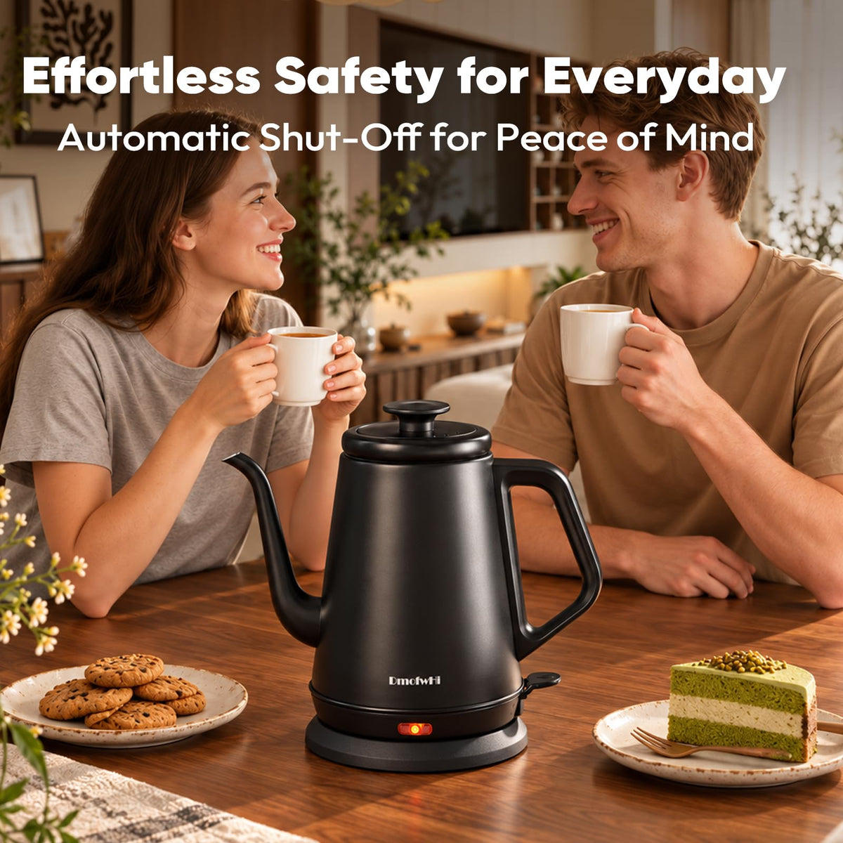 DmofwHi Gooseneck Electric Kettle(1.0L), 100% Stainless Steel BPA Free Classic Pour Over Coffee Kettle | Tea Kettle - Green