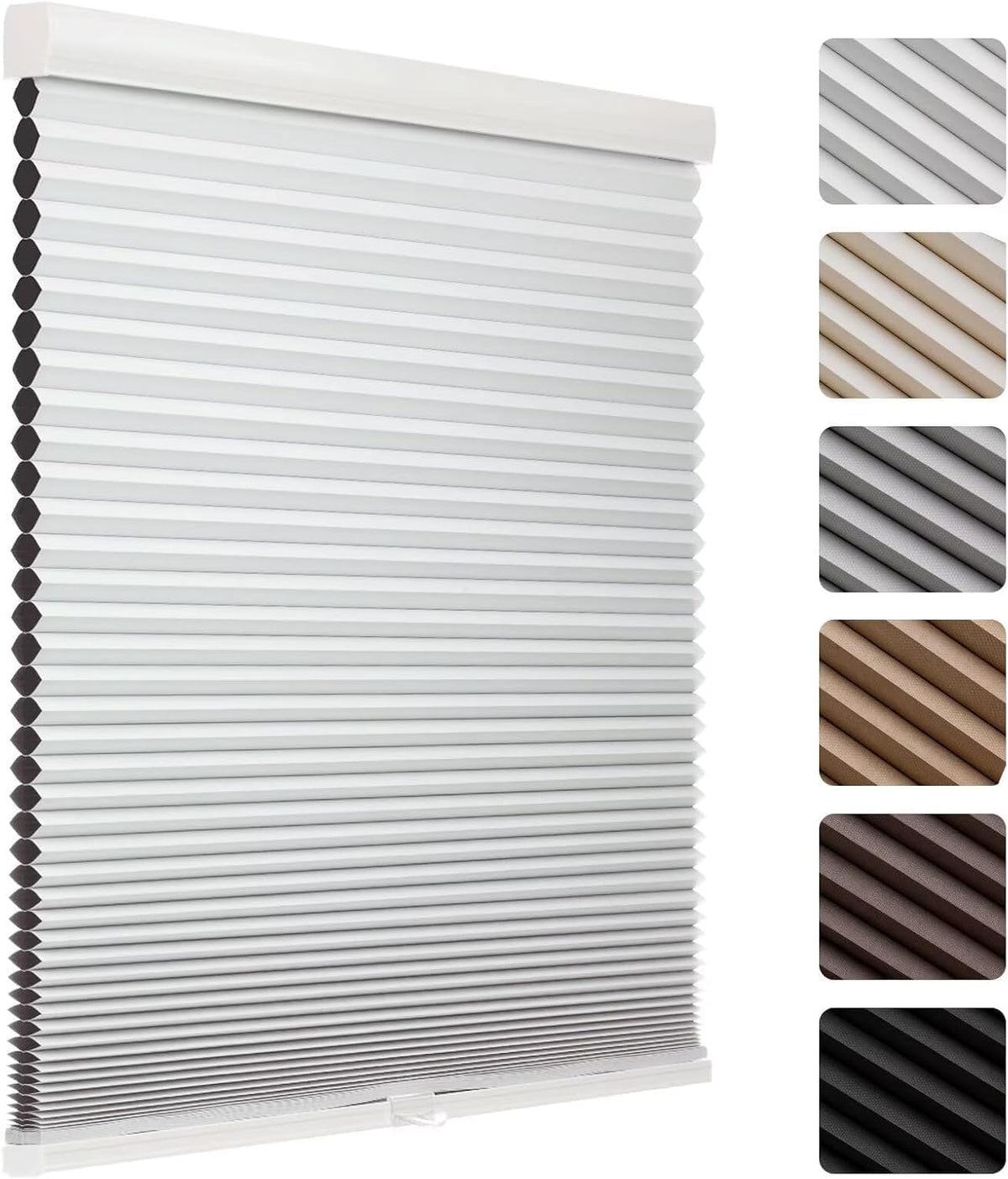 MYshade Cordless Blackout Cellular Shades, 1.5" Honeycomb Window Blinds for Bedroom & Nursery, Thermal Insulated, Noise Reducing, Privacy Shades, Inside or Outside Mount (24" W x 50" H, Light Brown)