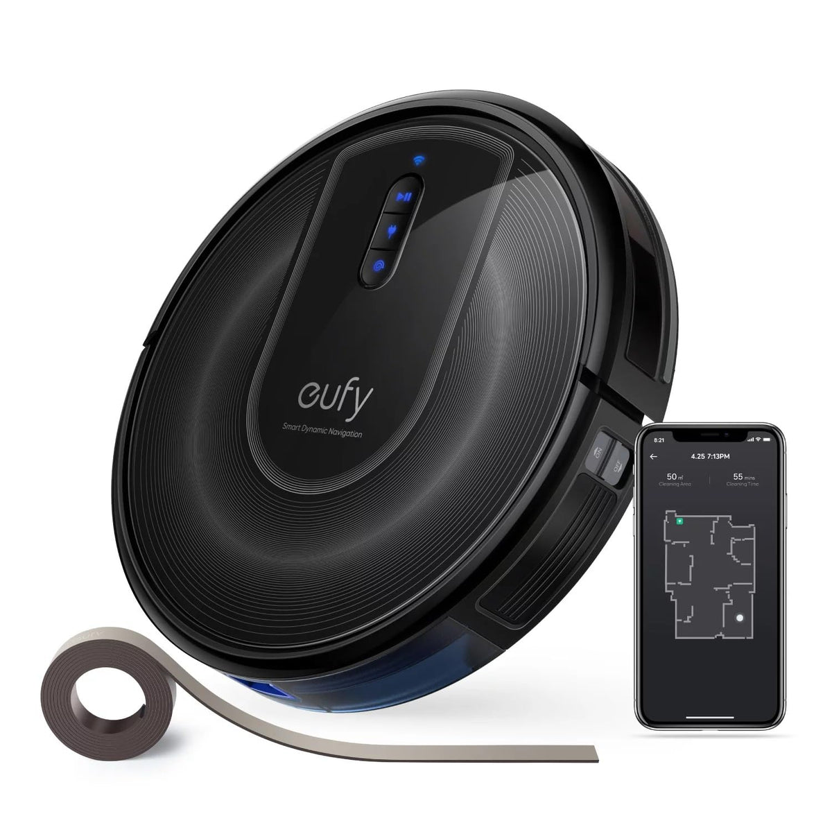 eufy Certified Like-New BoostIQ RoboVac 11S MAX Robot Vacuum Cleaner, Super-Thin, Powerful Suction, Quiet, Self-Charging, Cleans Hard Floors to Medium-Pile Carpets, Black (Renewed)