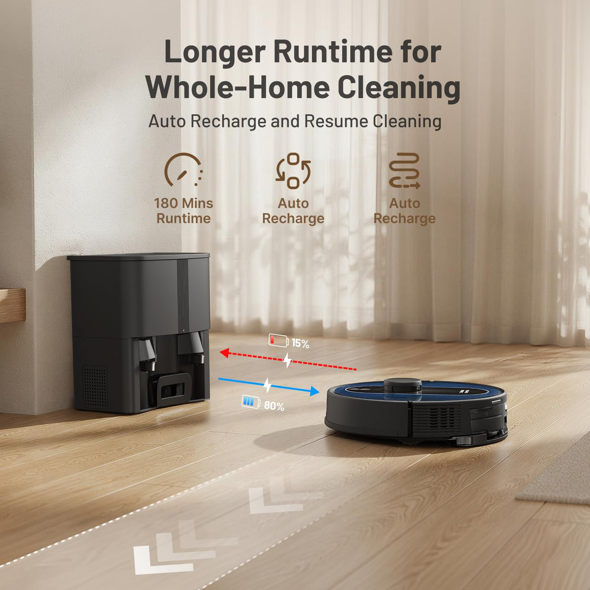Robot Vacuum and Mop Combo, 8000Pa, Self-Emptying