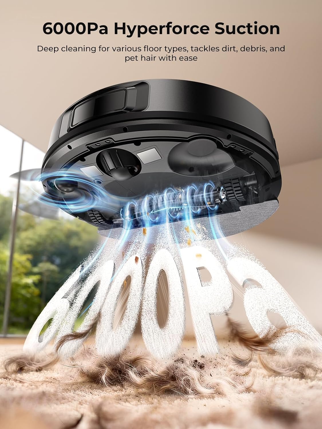 Airzeen Bagless Robot Vacuum and Mop Self-Emptying for Pet Hair/Carpet