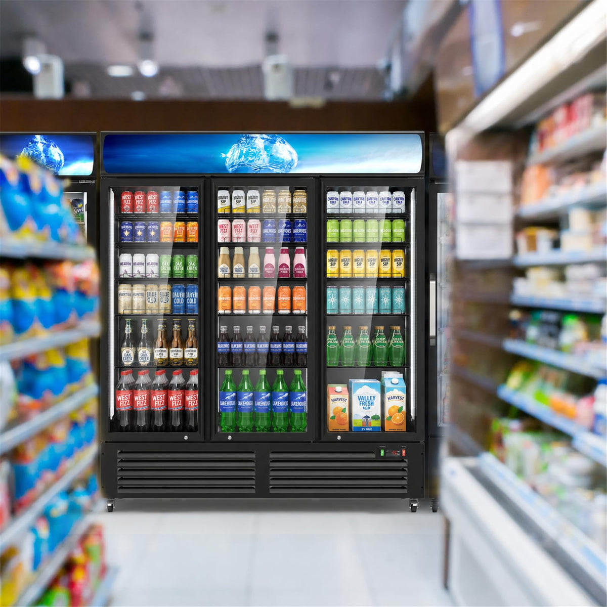Commercial Refrigerators, 14.8 Cu.Ft Beverage Fridge with Glass Door