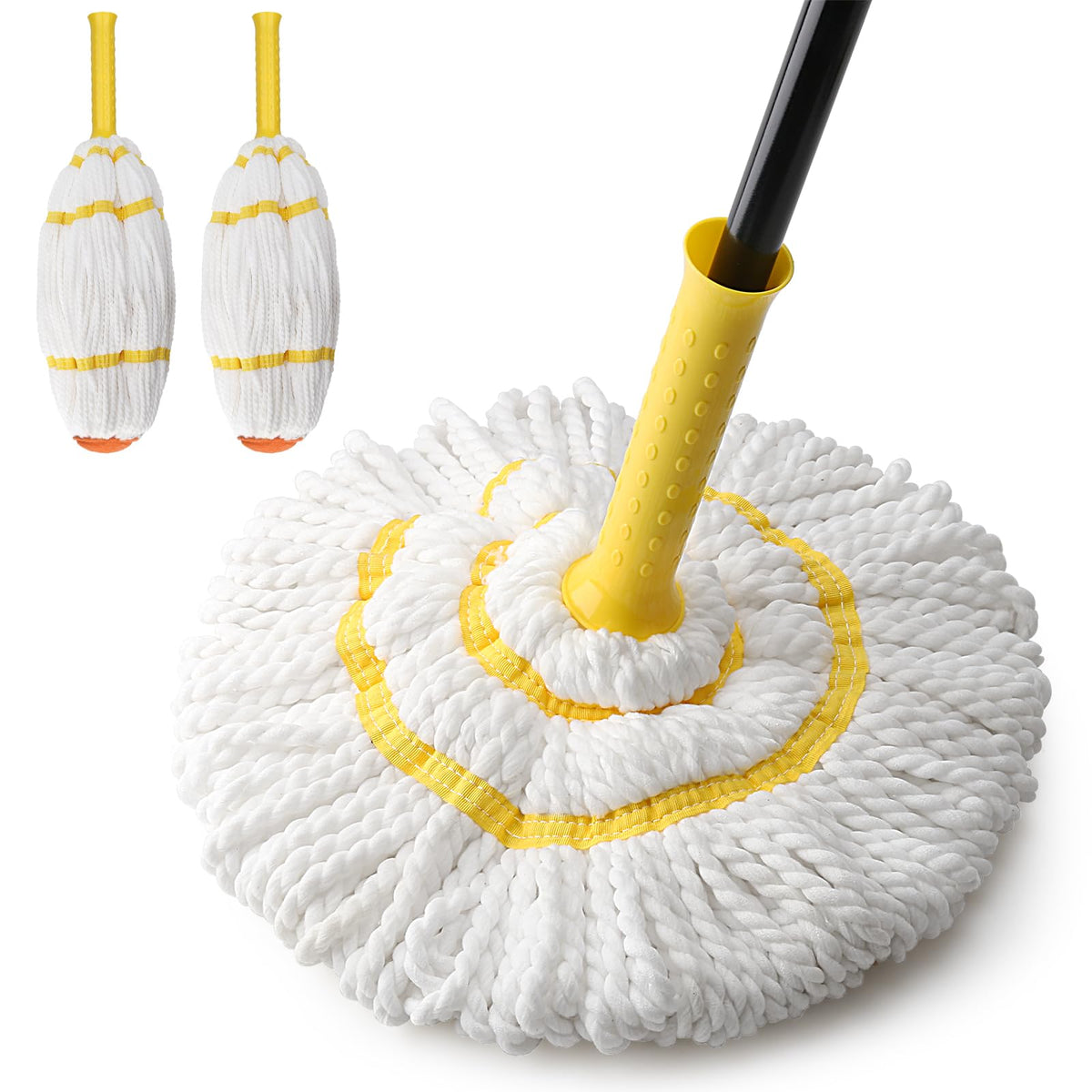 Self-Wringing Twist Mops for Floor Cleaning, Microfiber Floor mop with 57 " Long Handle, Easy Wringing Mop for Hardwood Commercial Household Clean