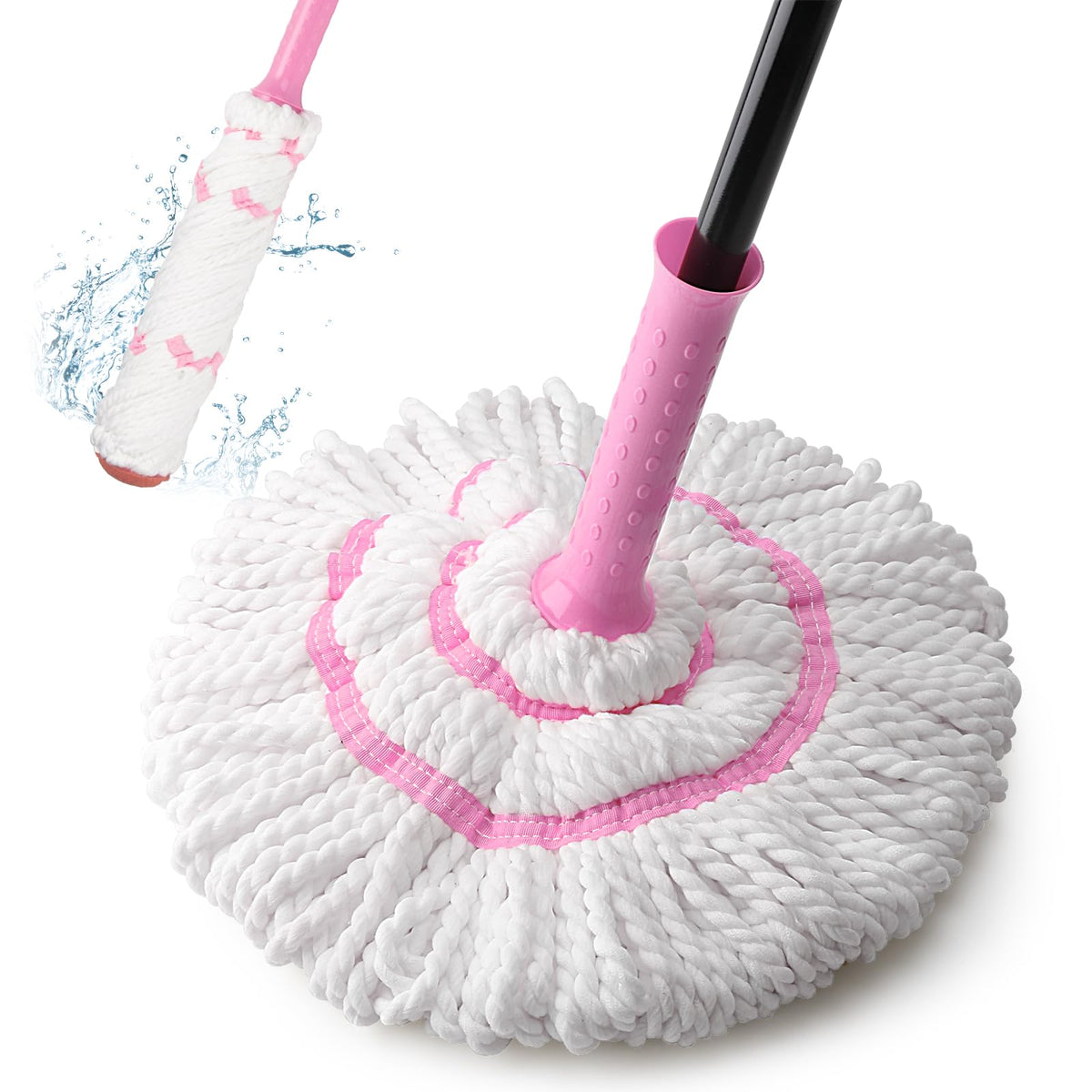 Self-Wringing Twist Mops for Floor Cleaning, Microfiber Floor mop with 57 " Long Handle, Easy Wringing Mop for Hardwood Commercial Household Clean