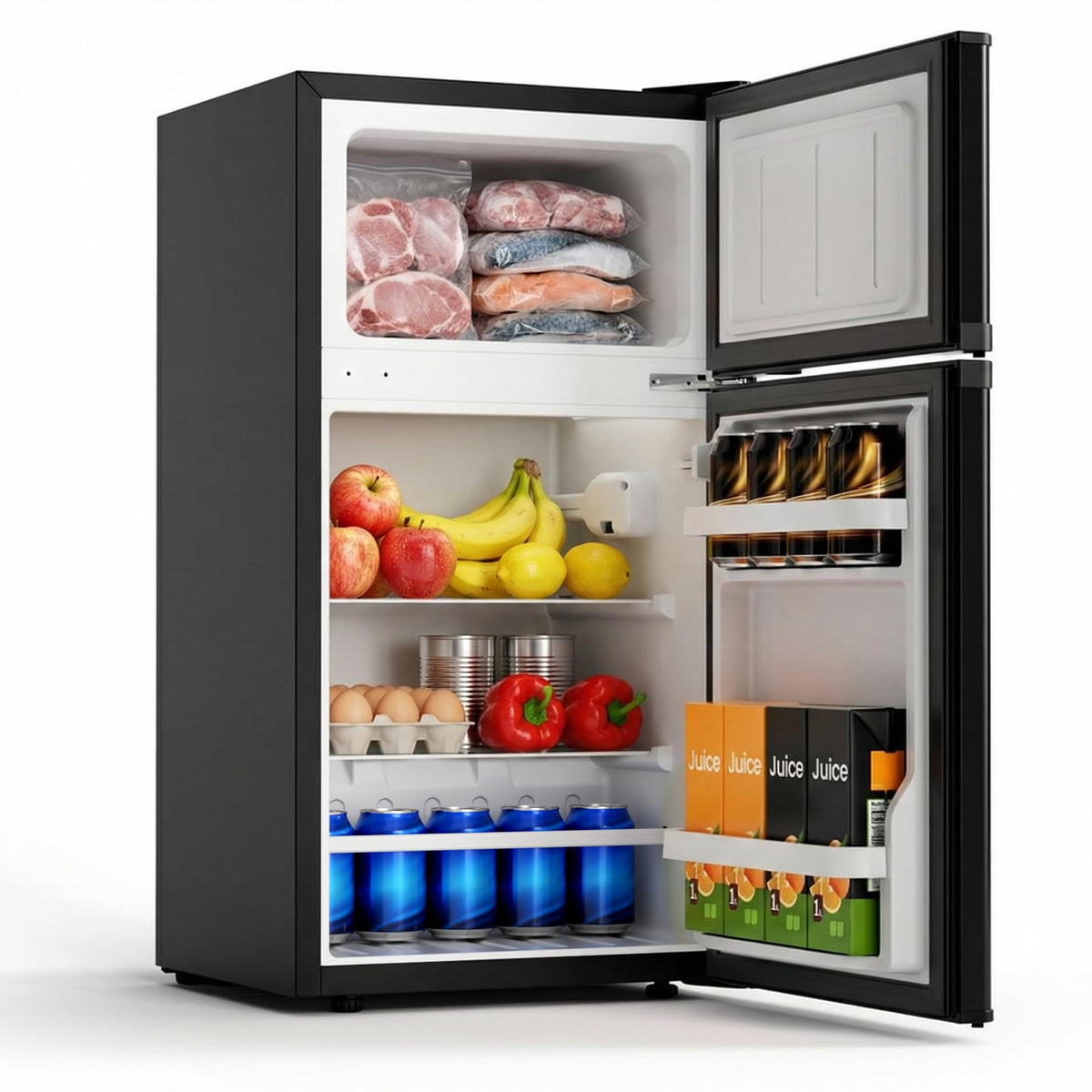 COWSAR 4.5 Cu.Ft Mini Fridge With Freezer for Bedroom Office, Black