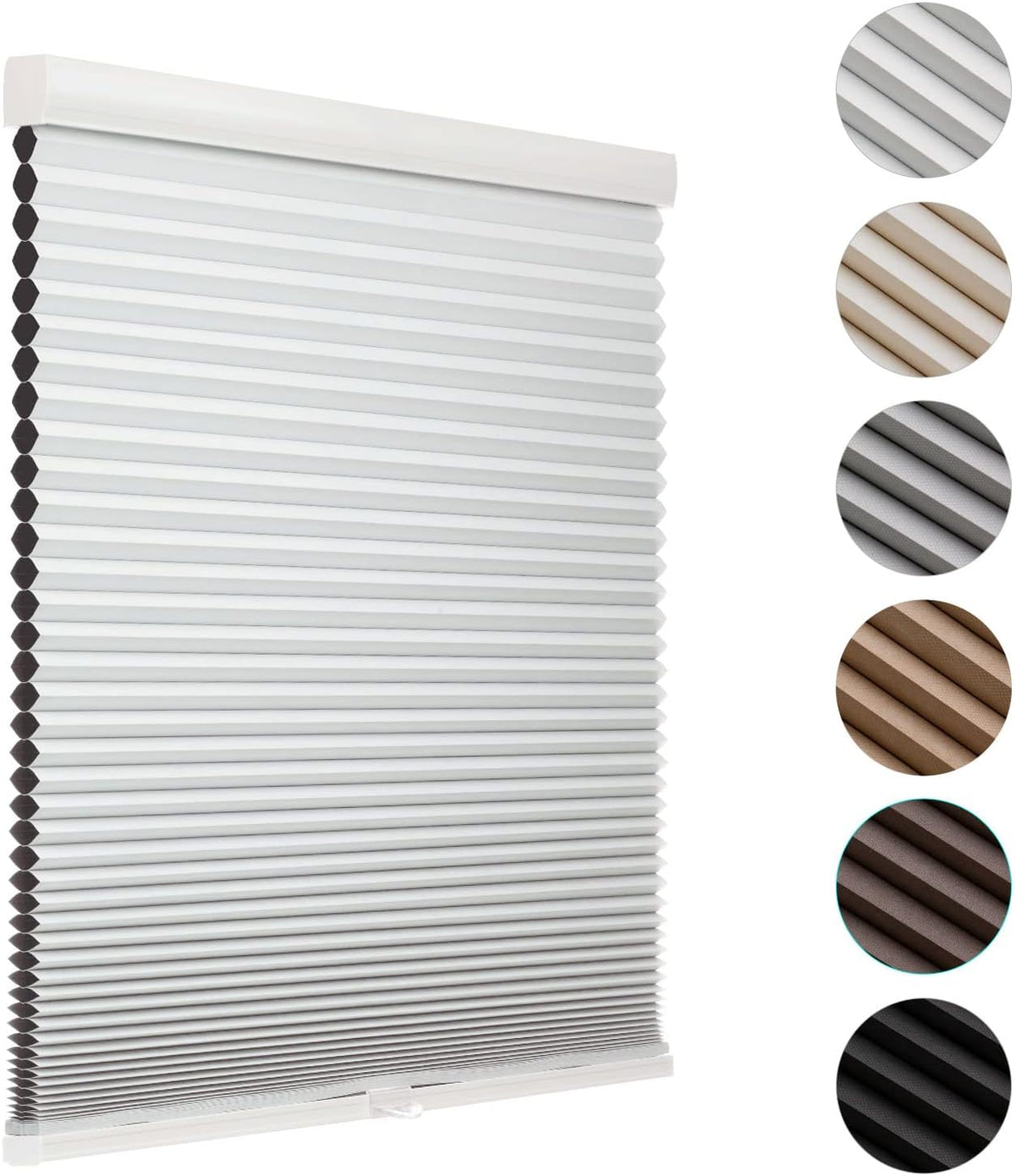 MYshade Cordless Blackout Cellular Shades for Windows, Honeycomb Window Shades with Thermal Insulation, Child & Pet Safe Room Darkening Shade, Easy Install,24" W x 50" H, Light Brown