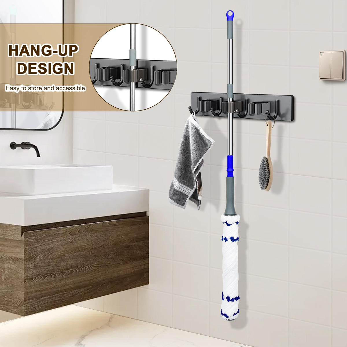 Self Wringing Mop Easy Squeeze Twist Mop,Gray