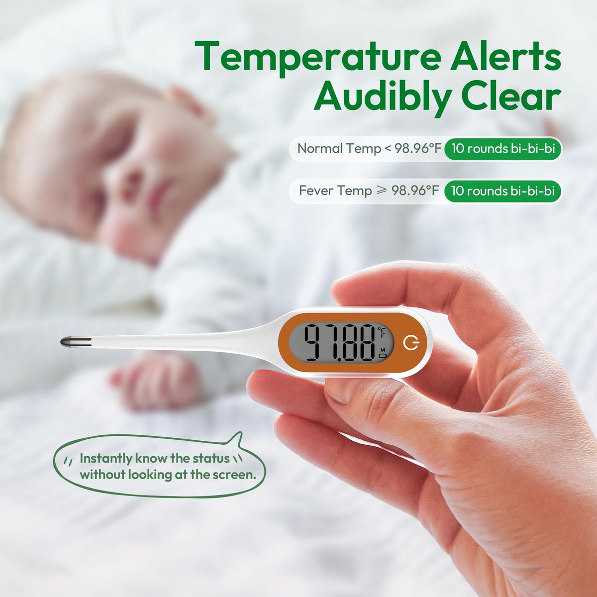 8 Seconds Basal Thermometer for Adult & Kids, Accurate & Safe Thermometer