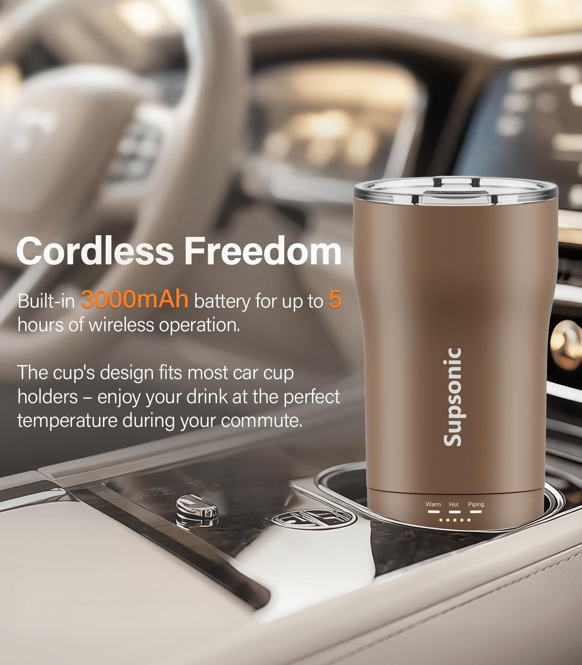 Supsonic Temperature Control Mug, 16oz Rechargeable Heated Coffee Mug (S1)