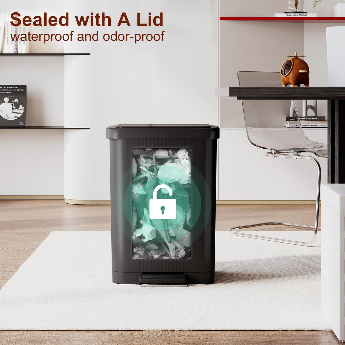 PayLessHere | 13G Trash Can with Lid | Steel | Removable Inner Bucket