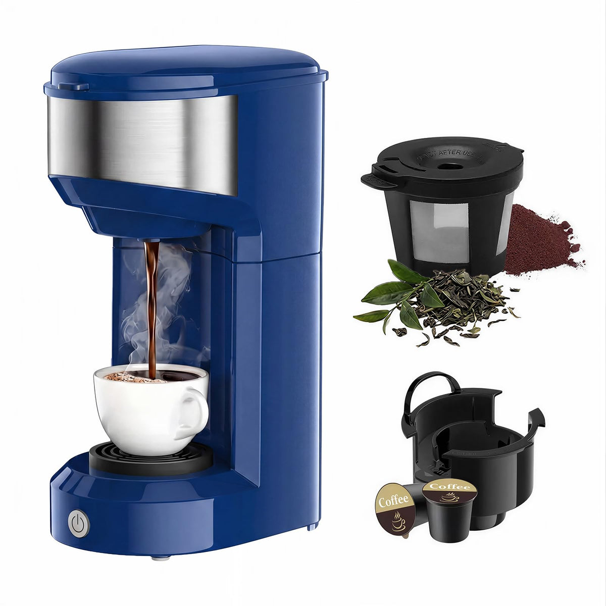 Single Serve Coffee Maker, Small K Pod&Ground Coffee Machine