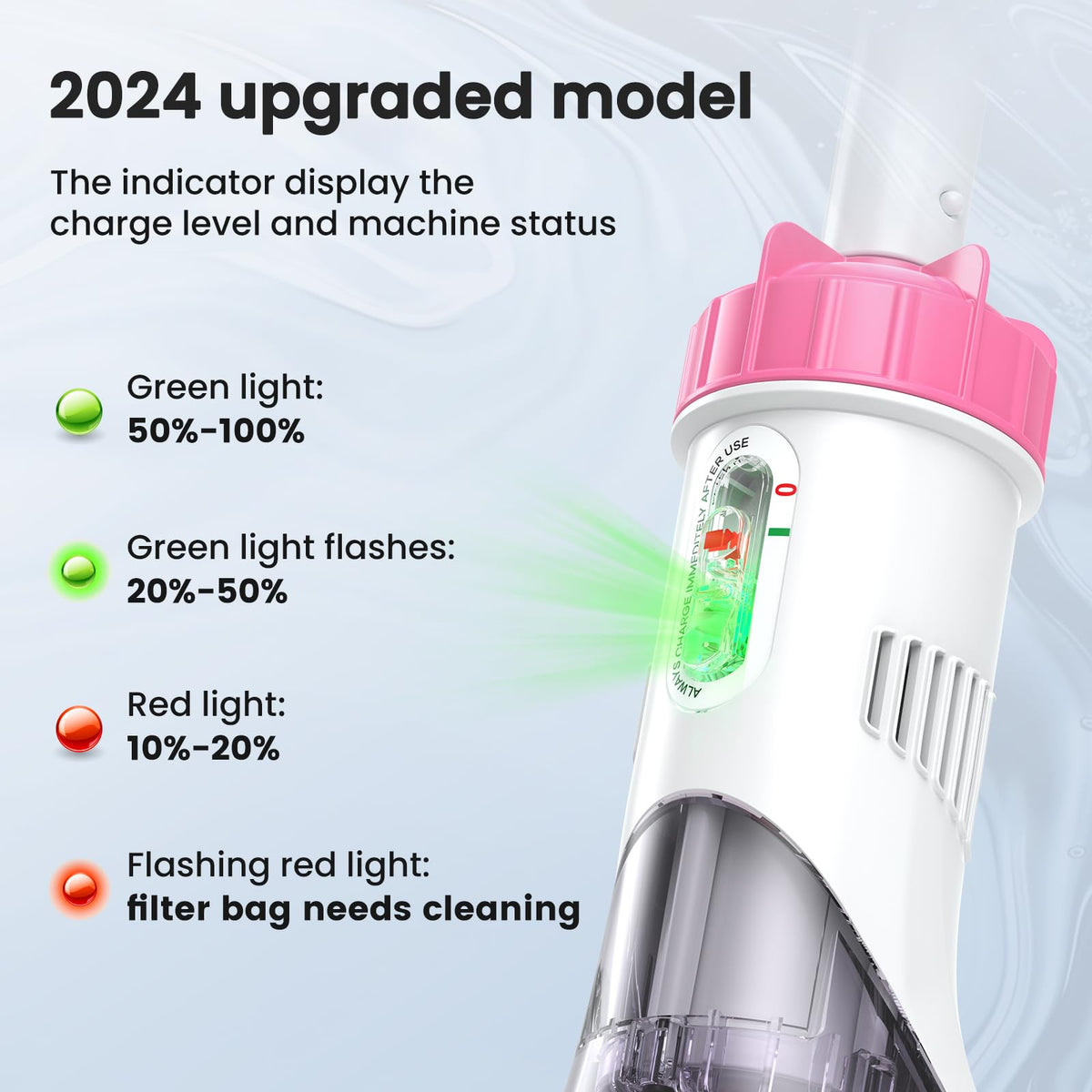 Enhulk Rechargeable Handheld Cordless Pool Vacuum for Above Ground Pool and Inground Pool, 60-Minute Runtime,Powerful Suction up to 18.5 gallons/min, Efficient Leaf and Debris Removal, PC10 Pro