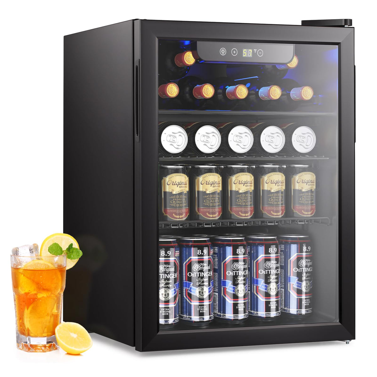 Electactic Mini Fridge 130 Can Beverage Refrigerator Cooler, 3.2 Cu.Ft Drink Fridge forSoda Wine Beer, Digital Temperature Control Cooler for Home, Dorm, Bar