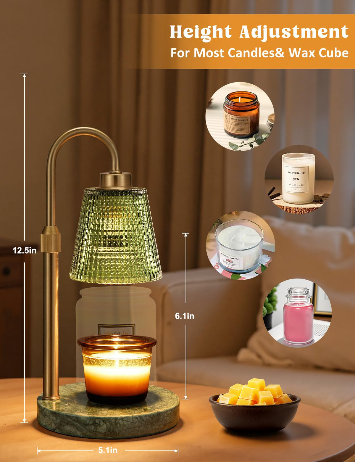 Innqoo Candle Warmer Lamp with Timer Home Decor Birthday Gifts for Women