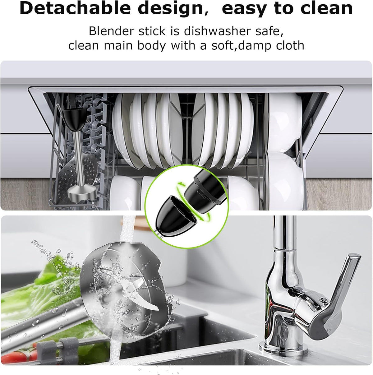 Bonsenkitchen Immersion Hand Blender, Smoothie, Puree, Baby Food