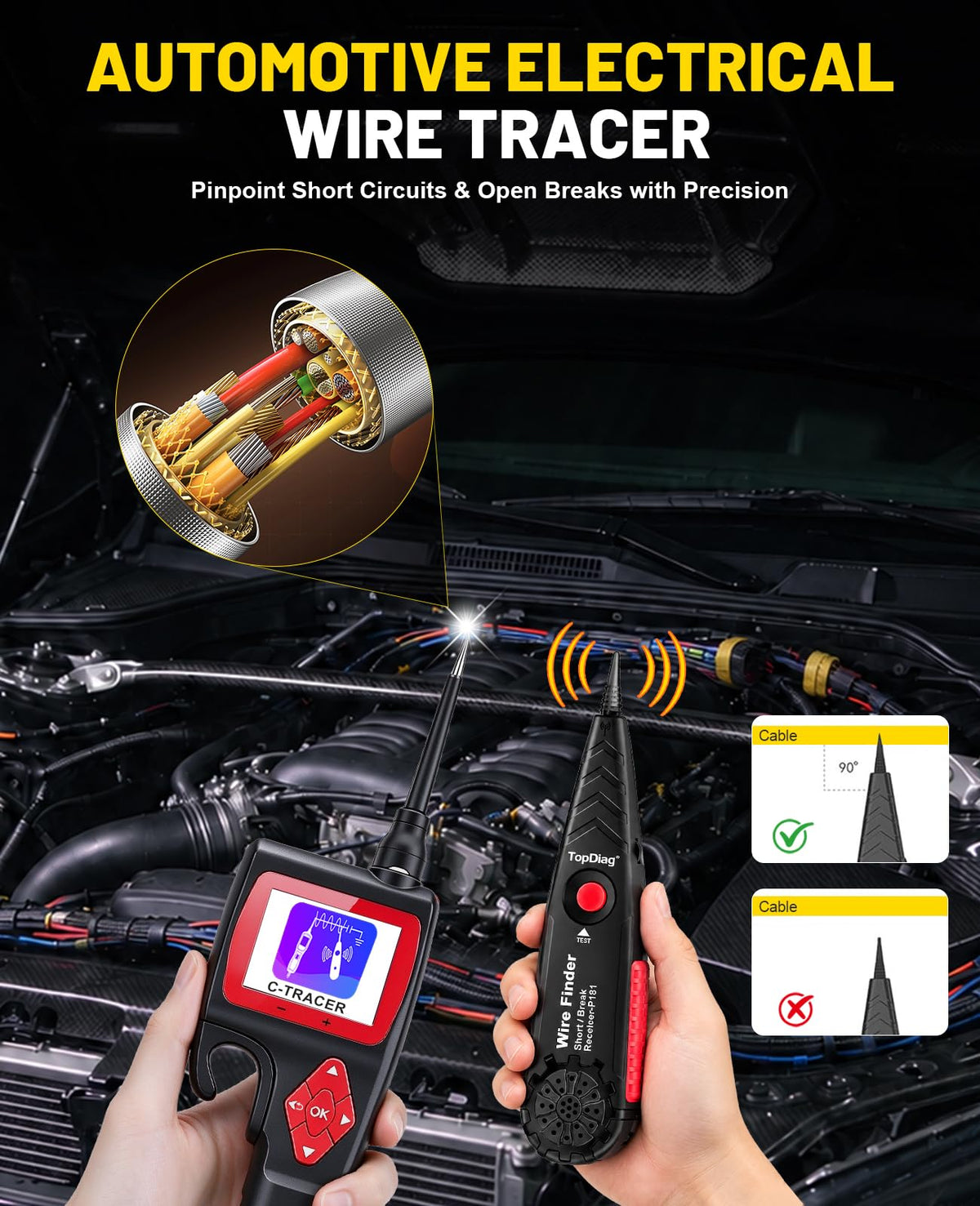 12V Test Light Automotive, Power Circuit Probe Kit, Car Fuse Tester, P60