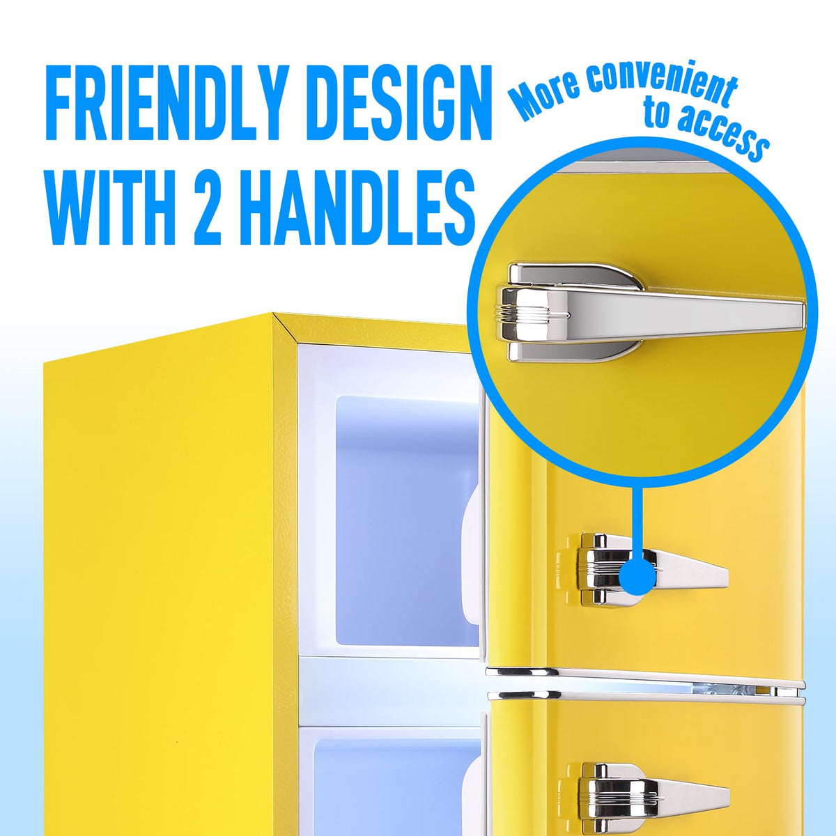 Mini Fridge with Freezer, 3.5 cubic feet 2- Doors Small Refrigerator Features 7 Gear Mechanical Control, Side Bottle Rack, Ideal for Dorm, Kitchen, Apartment, Office, Silver
