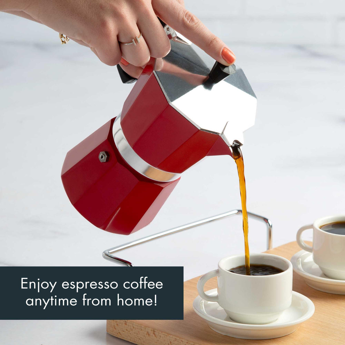 Primula Classic Stovetop Espresso and Coffee Maker, Moka Pot for Italian and Cuban Café Brewing, Greca Coffee Maker, Cafeteras, 9 Espresso Cups, Silver