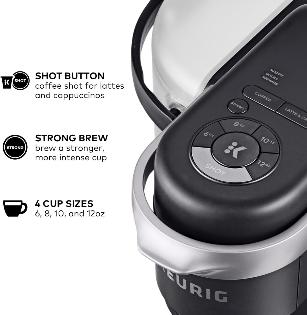 Keurig K-Cafe Single-Serve K-Cup Coffee Maker, Dark Charcoal
