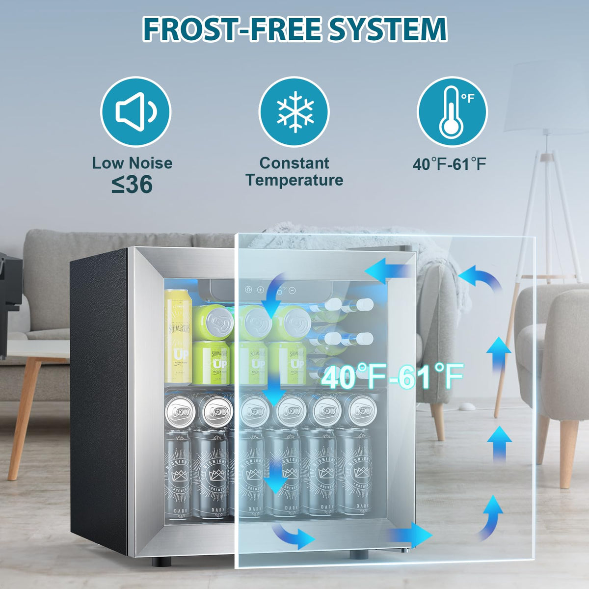 Electactic Mini Fridge 130 Can Beverage Refrigerator Cooler, 3.2 Cu.Ft Drink Fridge forSoda Wine Beer, Digital Temperature Control Cooler for Home, Dorm, Bar