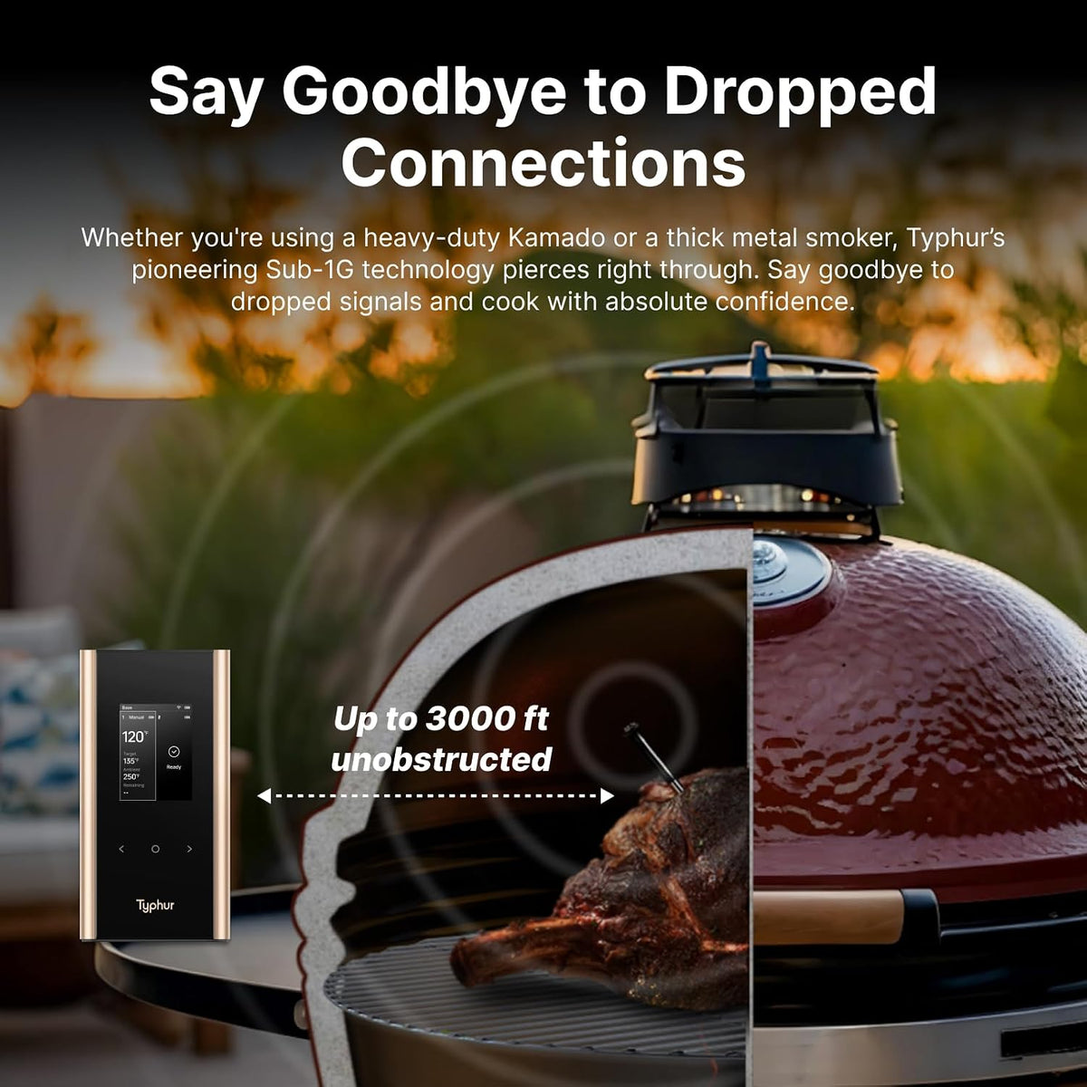 Typhur Sync Gold Wireless WiFi Meat Thermometer, 2 Slim Probes, Smart Base