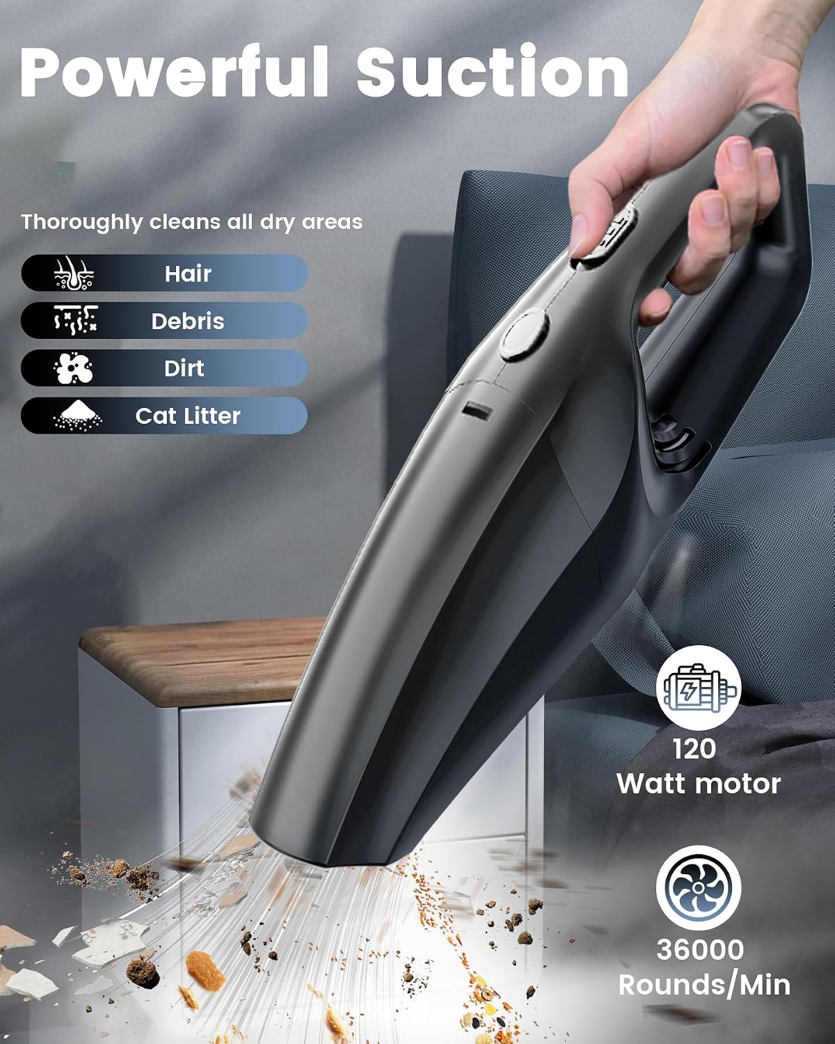 Handheld Vacuum Cordless, car Vacuum Portable Cordless