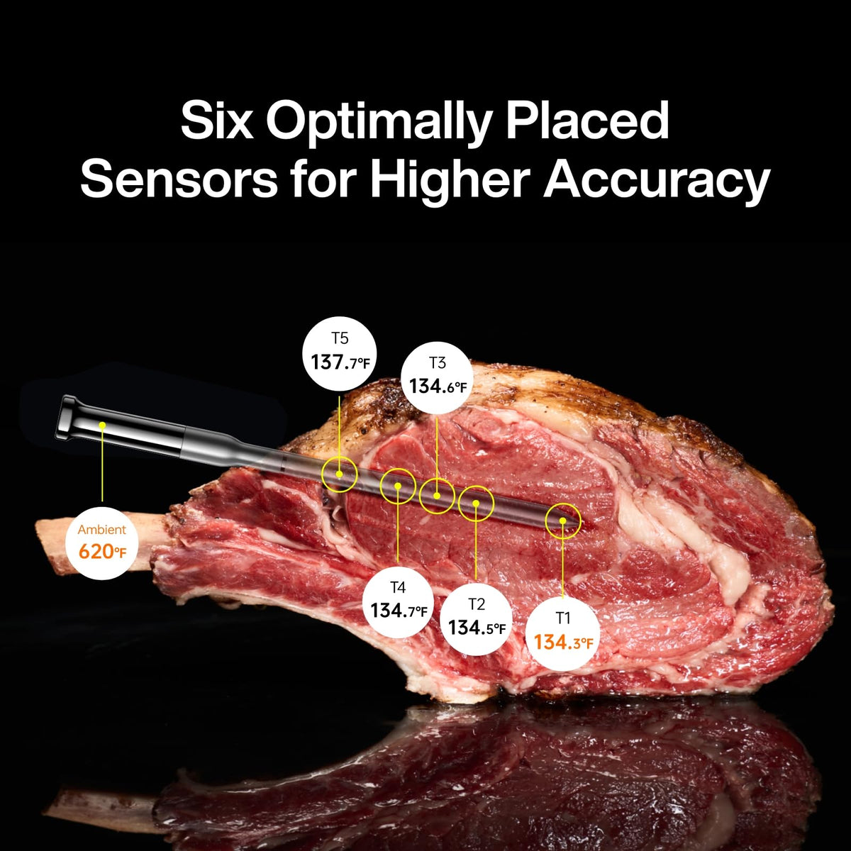 Typhur Sync Gold Wireless WiFi Meat Thermometer, 2 Slim Probes, Smart Base