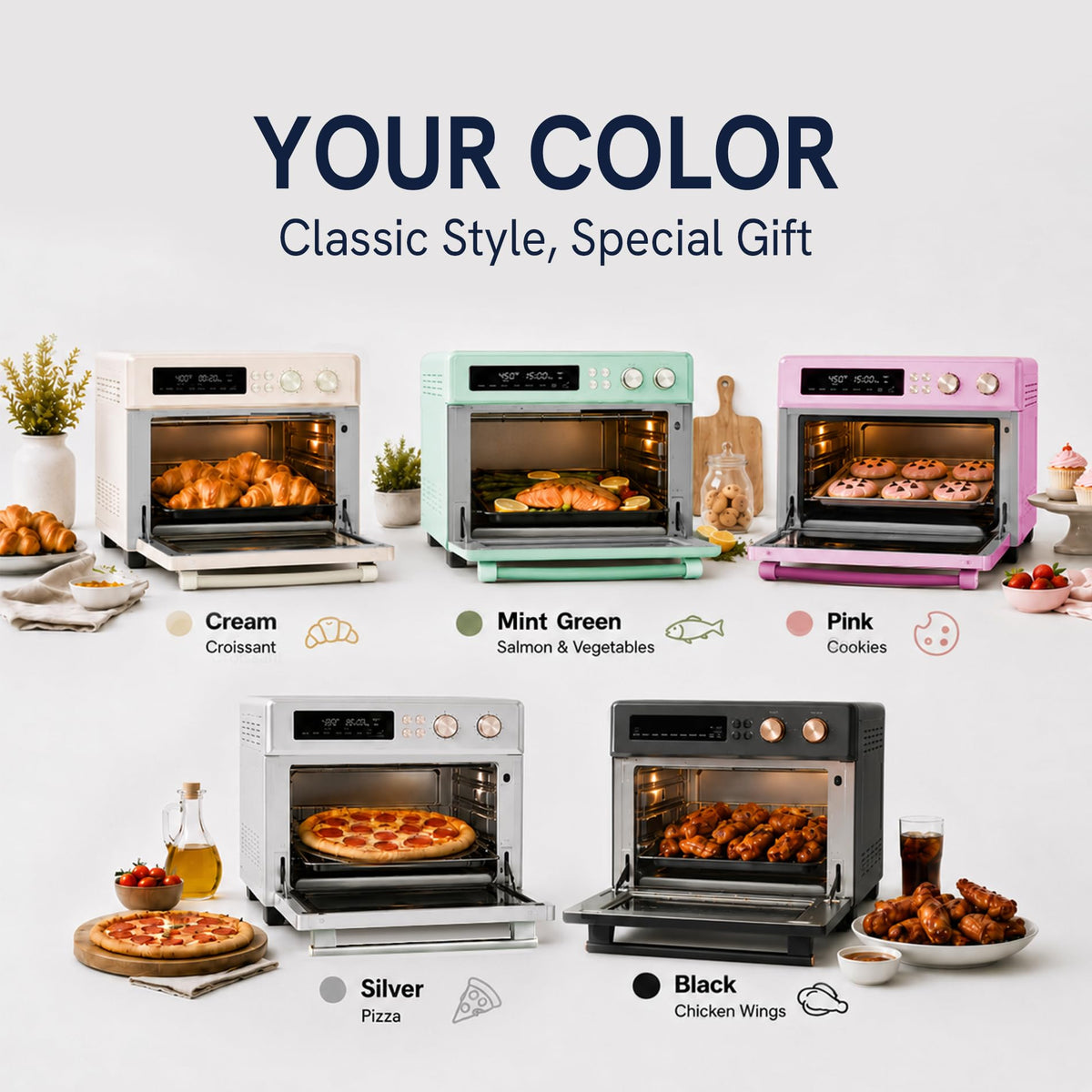 VAL CUCINA 26.3 QT Infrared Air Fryer Toaster Oven Combo, 10-in-1