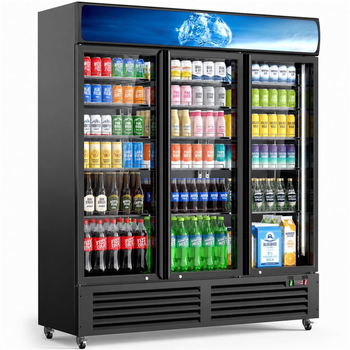 Commercial Refrigerators, 14.8 Cu.Ft Beverage Fridge with Glass Door