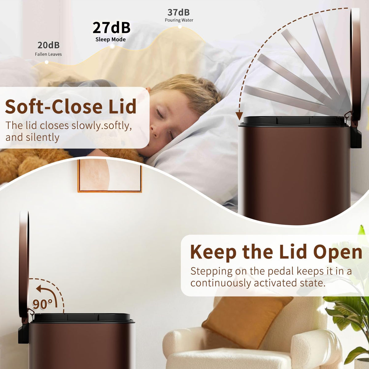 PayLessHere | 13G Trash Can with Lid | Steel | Removable Inner Bucket