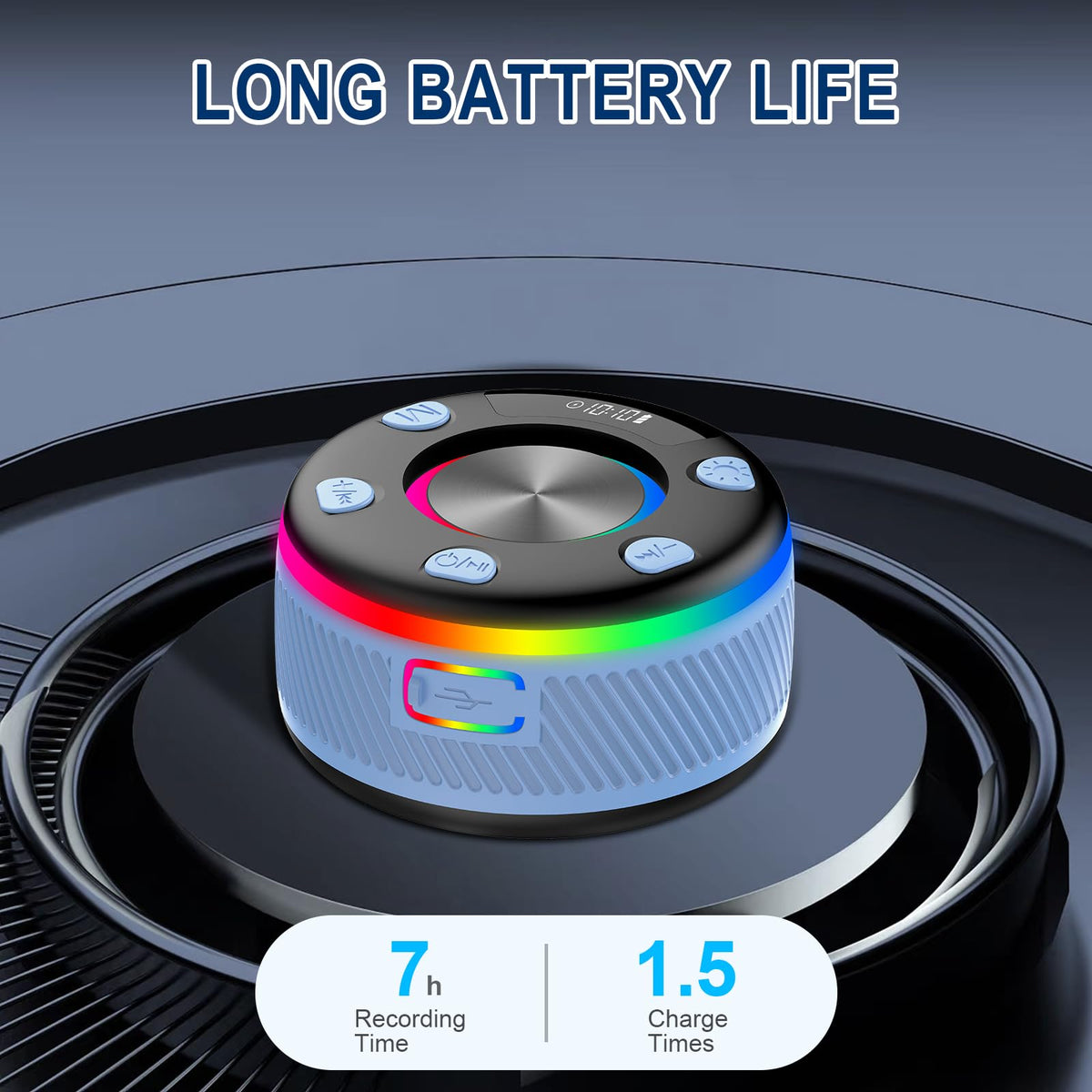 Bluetooth Shower Speaker IP7 Waterproof Portable Speakers HD Sound 24H