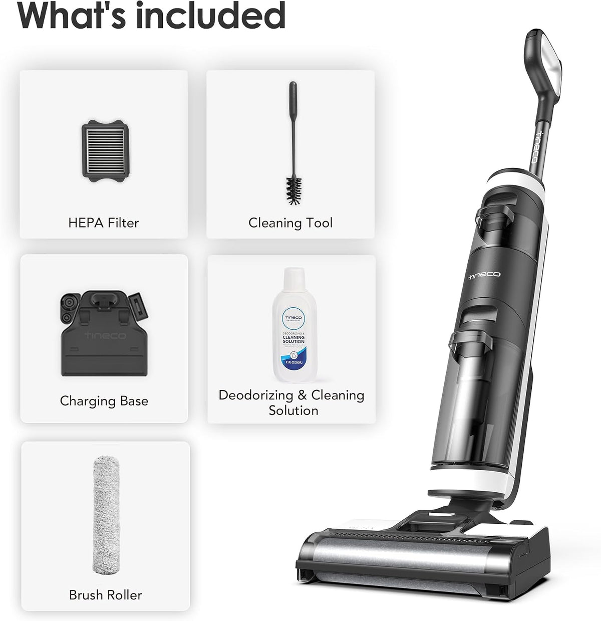 Tineco Floor ONE S3 Cordless Hardwood Floors Cleaner, Lightweight Wet Dry Vacuum Cleaners for Multi-Surface Cleaning with Smart Control System (Renewed)