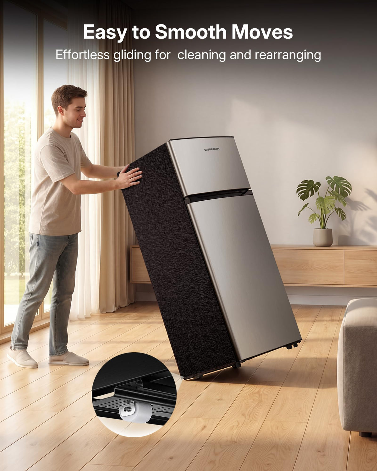 Upstreman 7.7 Cu.Ft. Refrigerator with Freezer Double Door Fridge